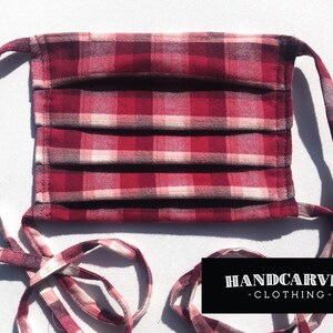 Washable Face Mask with Filter, Double Layered Cotton, with washable, Non-woven, filter, sewn in, tie straps