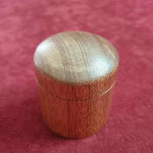 Small hand turned meranti wooden box