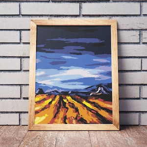 Golden Fields Mountains Scenery Paint By Numbers DIY Kit Painting By Number Art Paint By Numbers Canvas Painting By Numbers Painting Kit