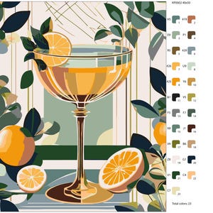 Painting by numbers &quot;Glass of Champagne&quot;, Painting by numbers on canvas, Creative kit, DIY Painting by Numbers, Gift for art lovers. KP0002