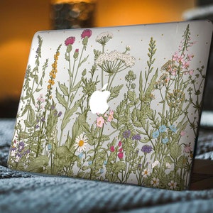Wild Flowers Hard Cover MacBook Pro 13 14 15 16 inch 2022 2023 Floral Case MacBook Air 13 A2681 MacBook Pro 13 M2 2022 A2338 Case NK0338