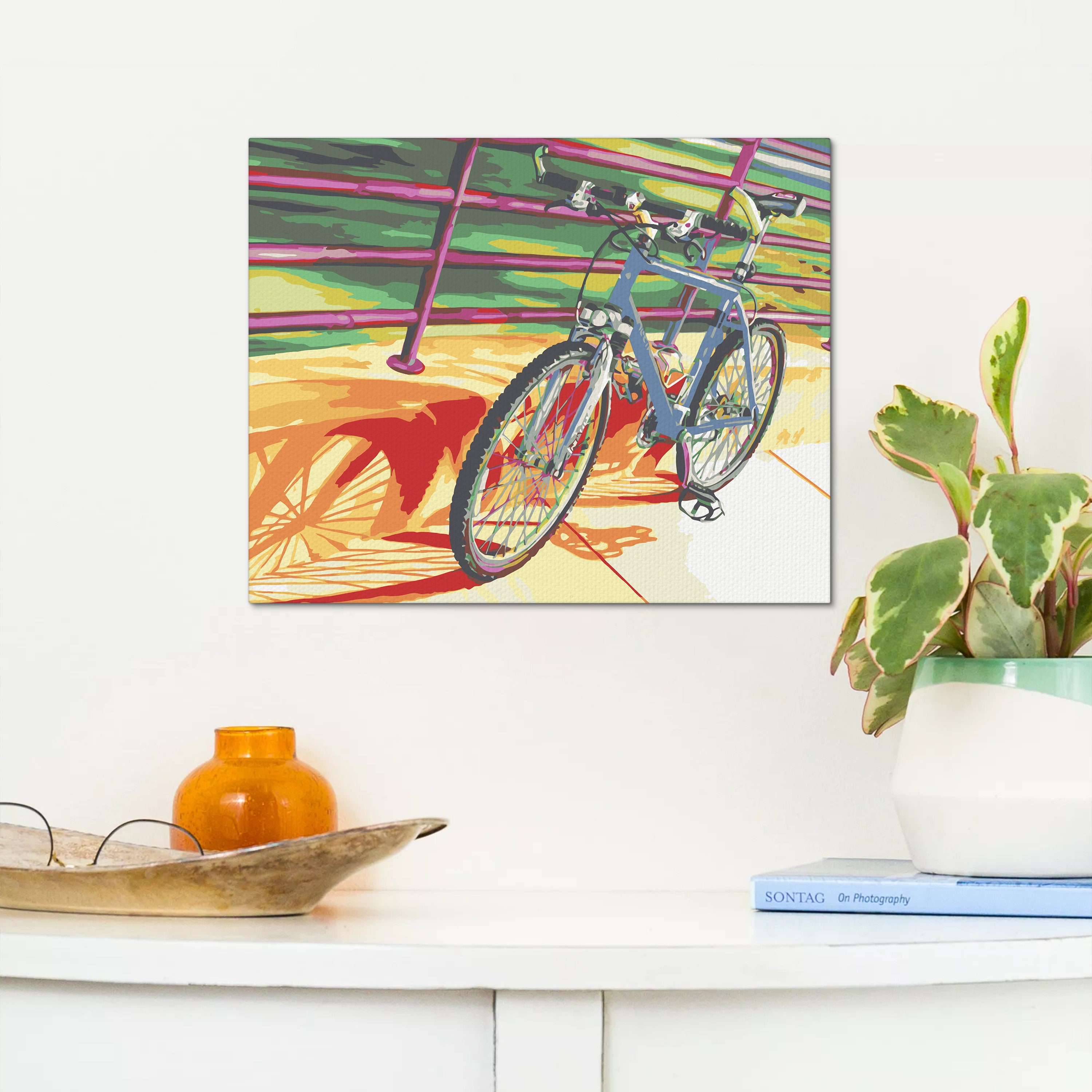 Bicycle On Road Art Design Canvas Painting Art Design Picture | Etsy