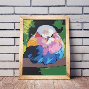 Fat Bird Exotic Pastel Paint By Numbers Art Design Painting By Numbers KIT For Adults DIY Painting Gift Paint By Number Wall Office Decor