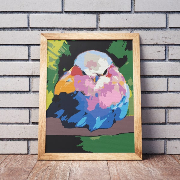 Fat Bird Exotic Pastel Paint By Numbers Art Design Painting By Numbers KIT For Adults DIY Painting Gift Paint By Number Wall Office Decor