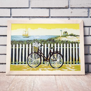 Bicycle with wildflowers Lovely Scenery sailboat Paint By Numbers DIY Kit Painting By Number Art Paint By Numbers Canvas Painting By Numbers