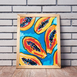 Papaya pattern colorful art Acrylic Painting Home Decor Paint By Numbers Painting Kit Painting By Numbers Adults Painting Kit Painting DIY