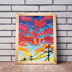 Colorful Art Sky Painting By Numbers DIY Kit Paint By Number Art Design Canvas Painting By Numbers Painting Kit Home Sittting Hobby
