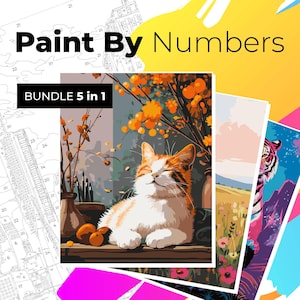 Color by Numbers Bundle Paint by Numbers Procreate Coloring Adults Coloring Bundle Coloring Pages Stress Relief Coloring