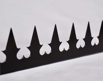 Ninja Deterrent™ | Fence Spikes Wall Spikes Anti Climb Home Security Guard | GizaGiza Heart Single Bladed 1m Black | Bird Spikes