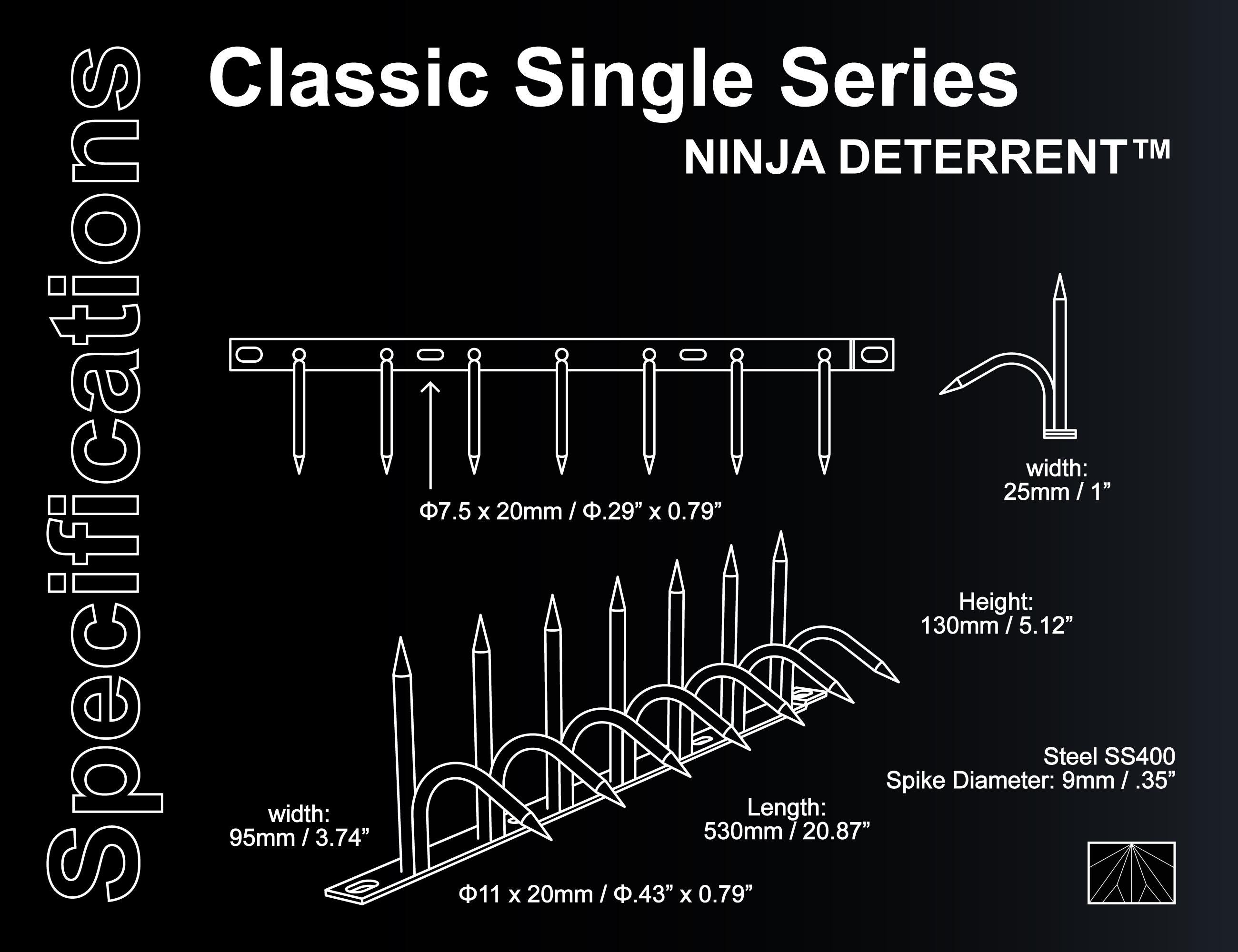 Ninja Deterrent™ Classic Shinobi Gaeshi H130 Single Bladed Black