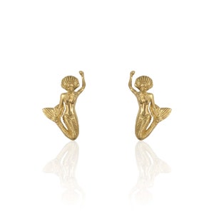 Meerjungfrau Ohrstecker, Meerjungfrau, Silber Ohrstecker, Gold Ohrstecker, Sterling Silber Ohrstecker