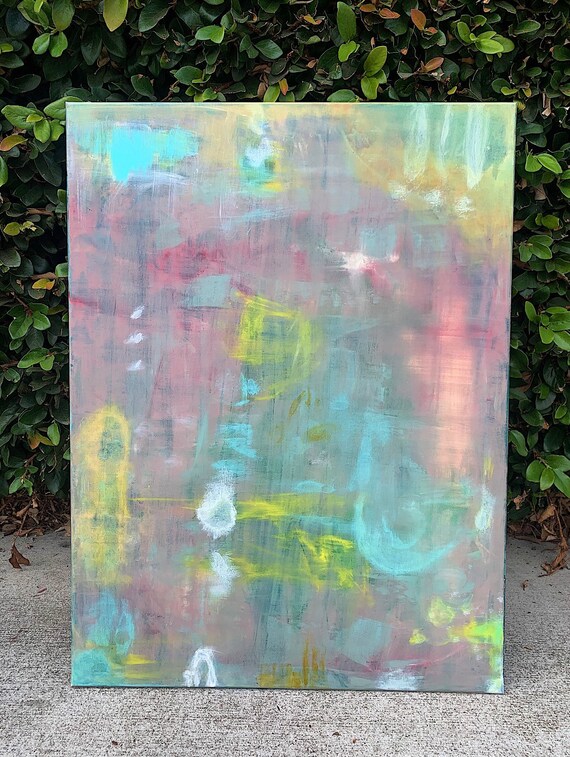 Original Abstract Art - 30x40 Canvas, Acrylic Oil Ink