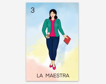 La Maestra | Loteria Inspired | Latina Teacher | Teacher | Teacher Gifts | Teacher Appreciation | Teacher Sticker