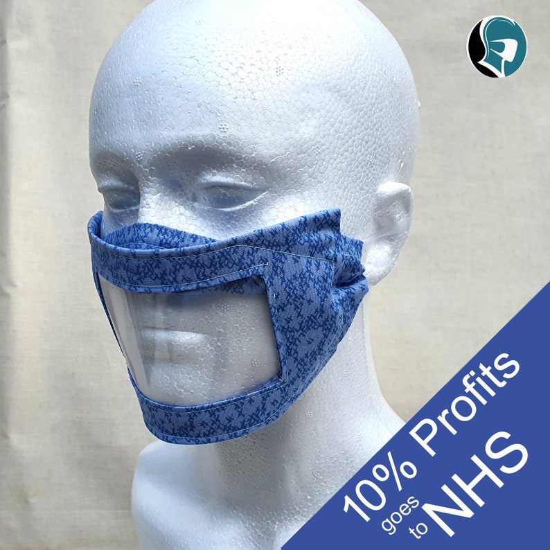 DeafFriendly communicator face mask clear window speech Etsy