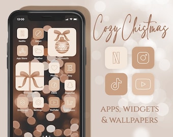 Cozy Christmas App Icons, Icons Xmas, Winter Aesthetic App Icons, Weihnachts-Widgets, Weihnachts-Homescreen