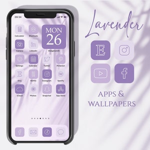 Lavender App Icons, Purple Icons, iPhone App Covers, Purple Aesthetic App Icons, iOS Icons Cute