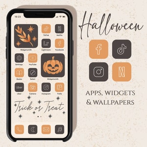 Halloween App Icons, Halloween Spooky iPhone Cover, iOS 14 App Icons, Halloween App Cover, Icons für iPhone, Halloween Iphone Design