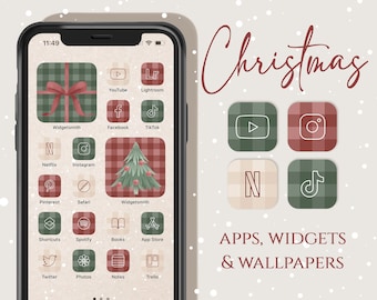 Weihnachten App Icons, Xmas App Icons, Neutrale App Icons, iPhone Minimal Icons App, Icon Cover, Handgezeichnete Icons, Winter Icons, Urlaubs icons