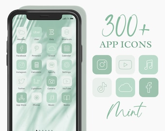 Green Icons Etsy Bloom aesthetic app icons, ios 14 icons aesthetic, iphone icons minimalist, ios icons netutral, boho icon pack, beige aesthetic home screen. green icons etsy