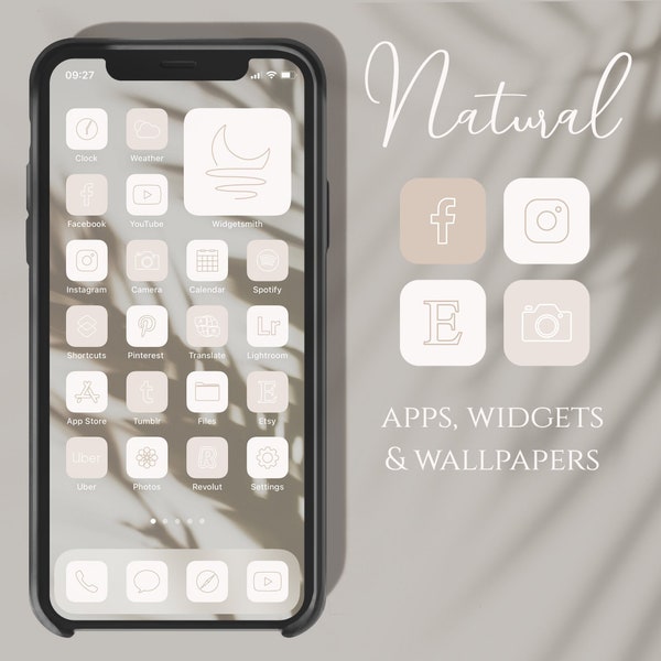 Neutral Beige Aesthetic Boho iPhone iOS 14 App Icons , Minimal App Cover, iPhone icons, iOS 14 Icons Boho, iOS 14 Icons, App Icons, iOS 14