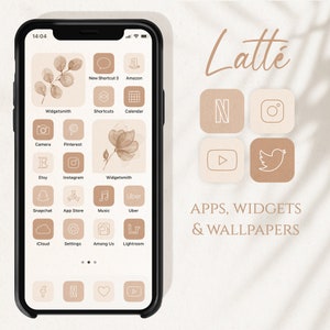 Neutral Palette App Icons, iOS Icons Aesthetic, Boho iOS Icons, Cream Icon Pack, iPhone Icons Minimalist, Beige Aesthetic Home Screen