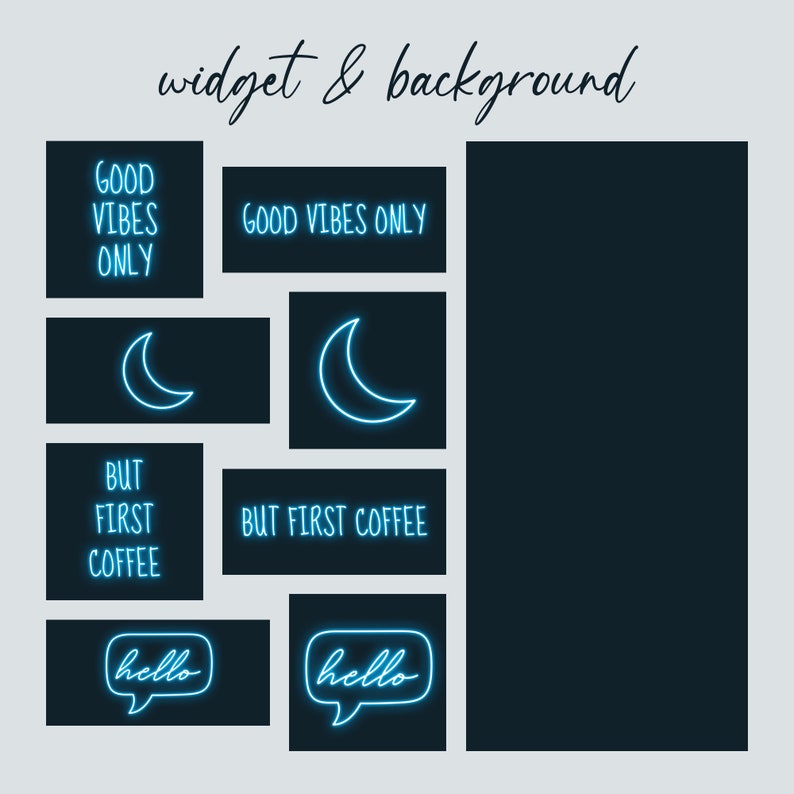 Blue Moon Neon App Icons Neon Aesthetic Ios 14 Icons Iphone Etsy