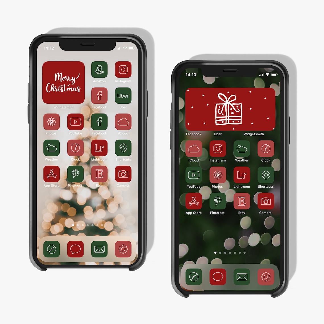 Christmas Widget Pack Christmas Widgets Xmas Homescreen Etsy Polska