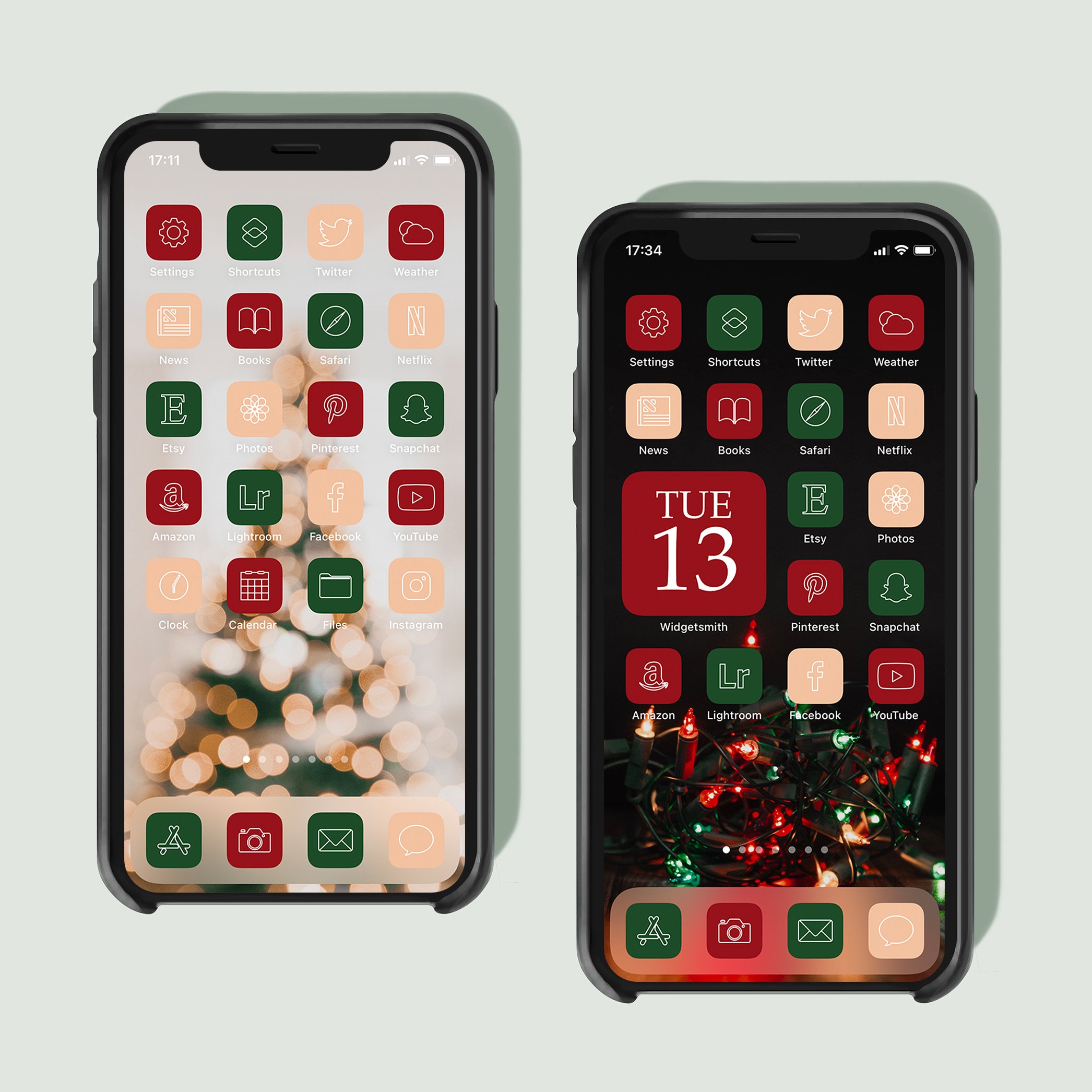 300 Christmas App Icons iOS 14 Icons Xmas Winter Green Red Etsy Christmas Icon For Apps