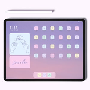 Pastel iPad Desktop Icons, iPad App Icons, iPad Wallpapers and Widgets, Wallpaper iPad, Pink Mint Blue Purple Yellow iPad Icons, iPad Pack image 3