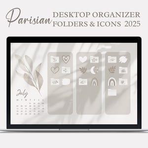 Organizer per sfondi per il desktop con calendario, organizer per Mac Windows, icone delle cartelle del desktop Mac e Windows, sfondo minimale naturale