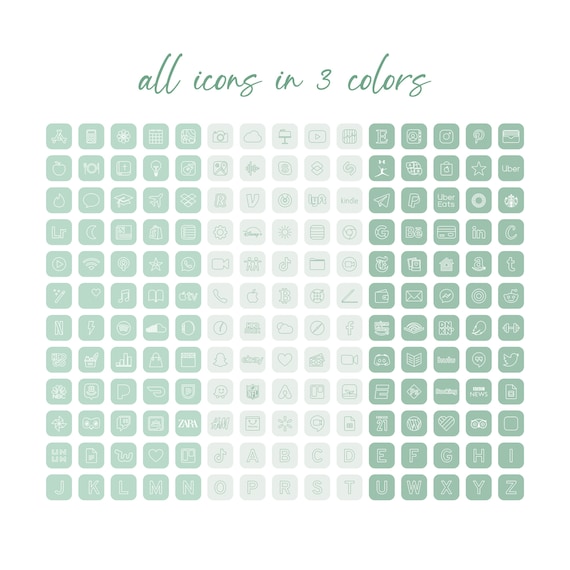 300 Mint App Icons Ios 14 Soft Green Icons Green Aesthetic Etsy Ireland