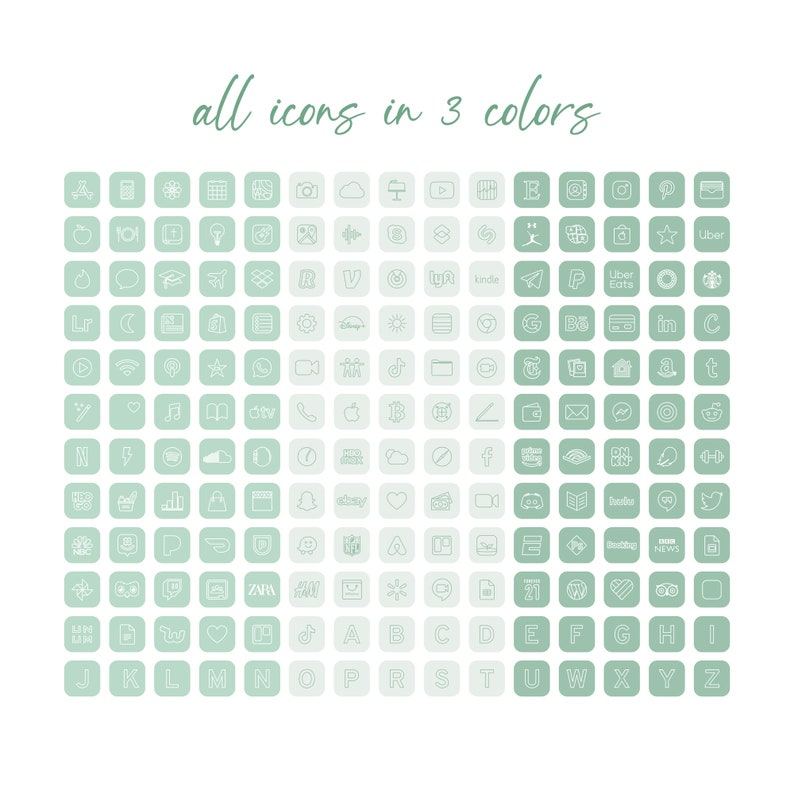 300 Mint App Icons Ios 14 Soft Green Icons Green Aesthetic Etsy