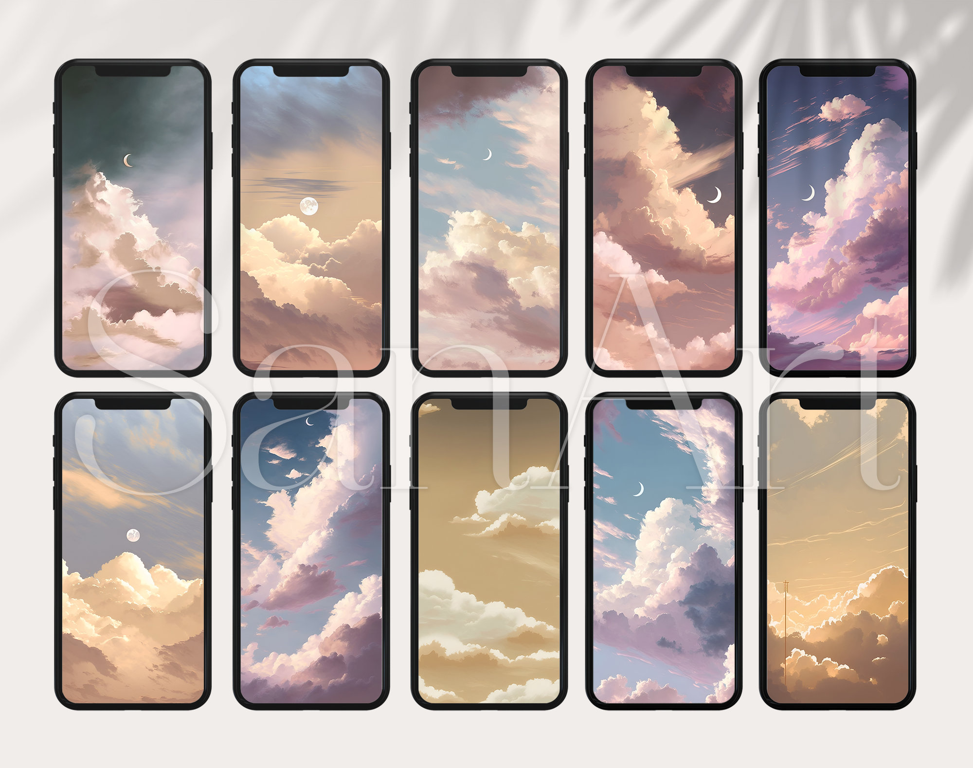 Sky Phone Wallpapers Hand Painting Wallpapers iPhone - Etsy