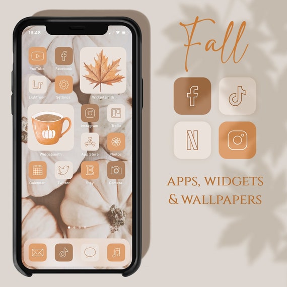 Fall App Icons, Autumn Aesthetic Boho iPhone Covers, iOS 14 App Icons, Minimal App Covers, Icons for iPhone, Iphone Widgets