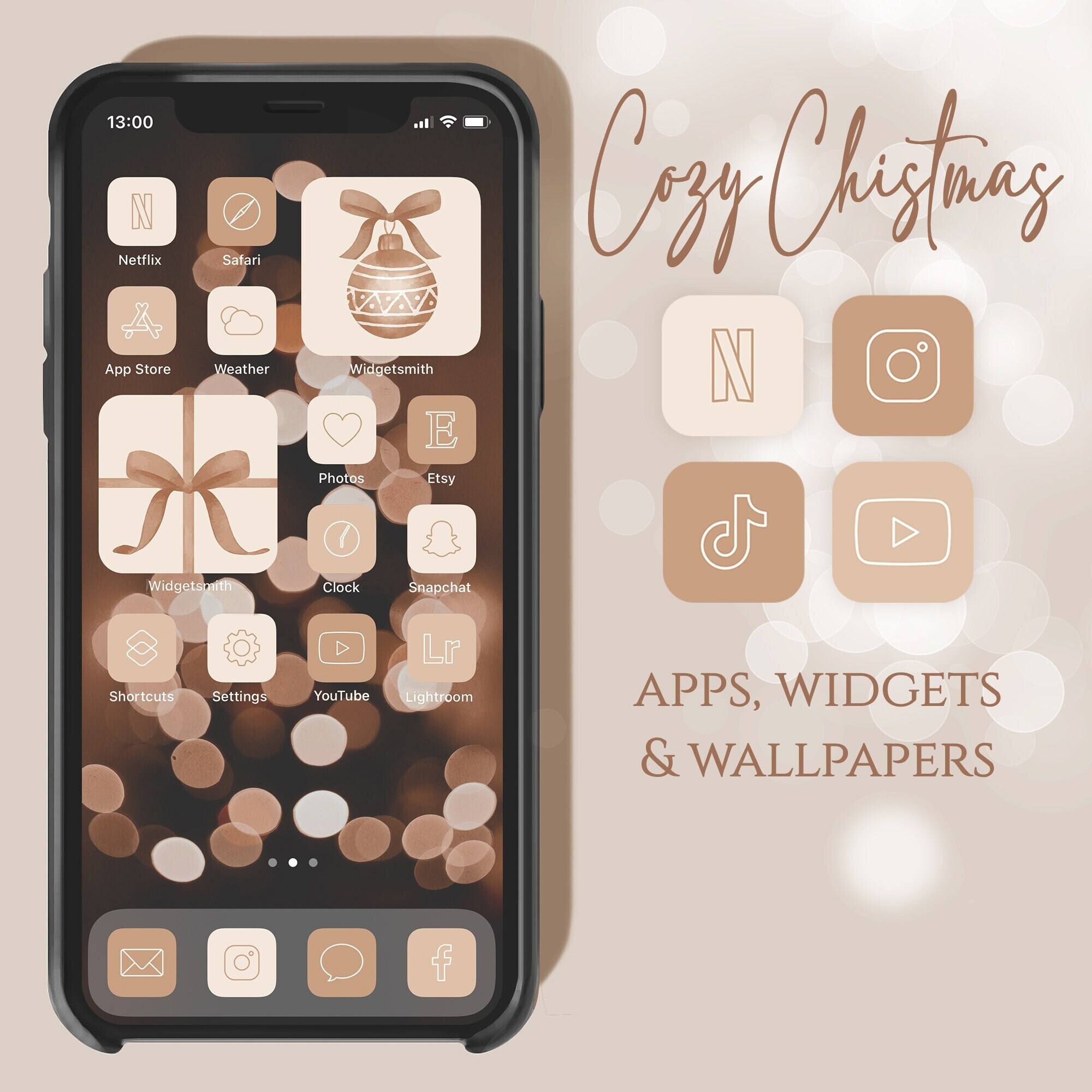 Cozy Christmas App Icons, Icons Xmas, Winter Aesthetic App Icons, Chr…