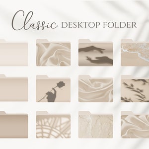 Neutral Desktop Folder Icons For Mac and Windows, Desktop Icons, Desktop Organizer Beige, Mac Desktop Icons, Macbook Windows Organizer Icons
