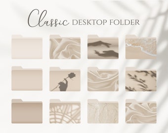 Neutral Desktop Folder Icons For Mac and Windows, Desktop Icons, Desktop Organizer Beige, Mac Desktop Icons, Macbook Windows Organizer Icons