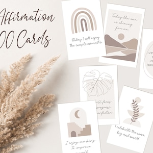 Tarjetas de Afirmación Boho, Afirmaciones Imprimibles, Tarjetas Motivacionales, Tarjetas De Manifestación, Baraja de Afirmación, Afirmación Diaria Positiva