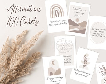 Boho Affirmation Cards, Printable Affirmations, Motivational Cards, Manifestation Cards, Affirmation Deck, Positive Daily Affirmation