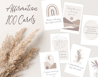 Boho Affirmation Cards, Printable Affirmations, Motivational Cards, Manifestation Cards, Affirmation Deck, Positive Daily Affirmation