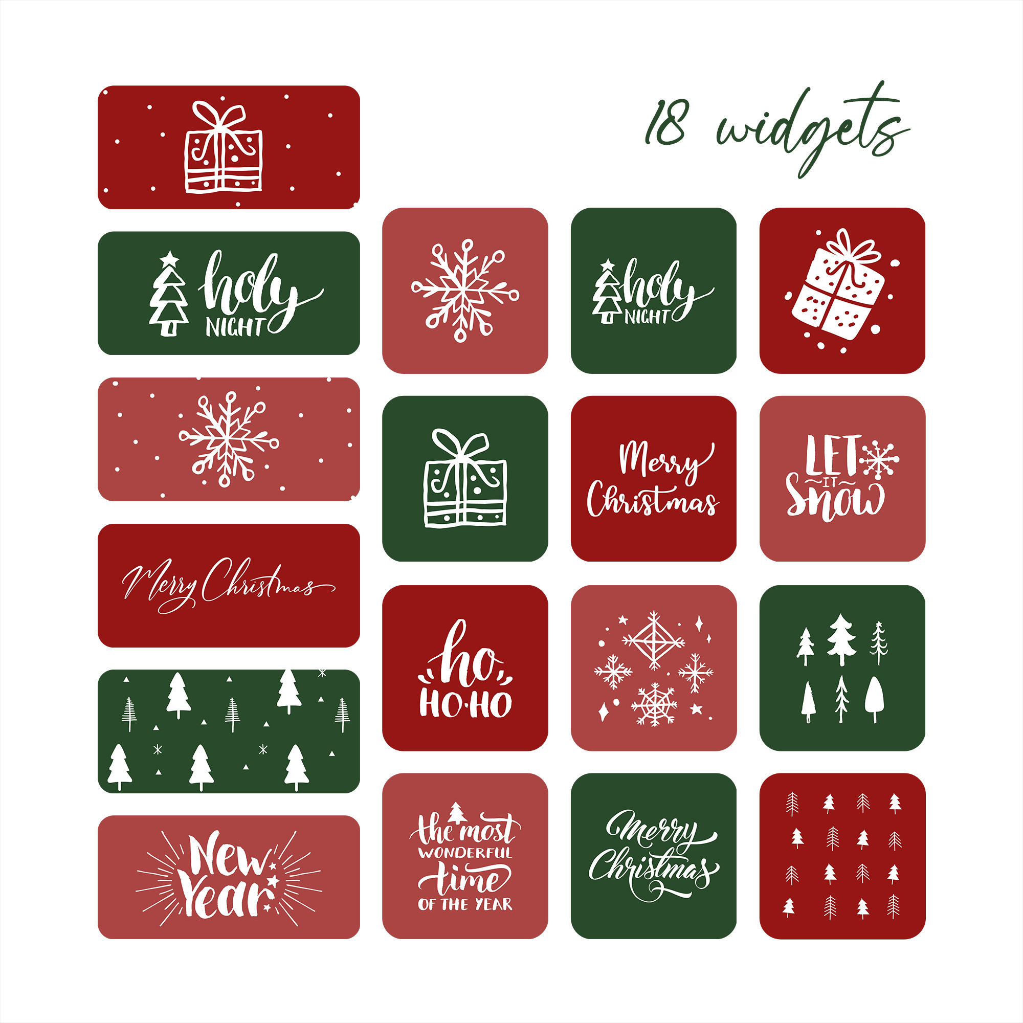 Christmas Widget Pack Christmas Widgets Xmas Homescreen | Etsy