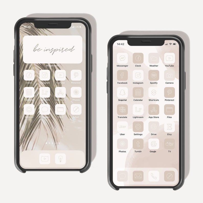 beige boho neutral iphone aesthetic icons ios minimal