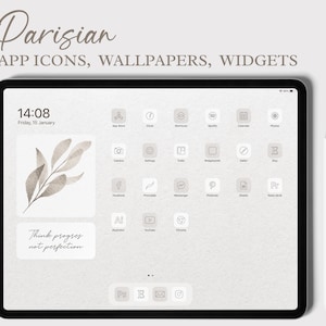 Aesthetic iPad Desktop Icons, iPad App Icons, Boho Icon Pack, Wallpaper iPad, Warm Neutral Desktop Icons, iPad Wallpapers and Widgets