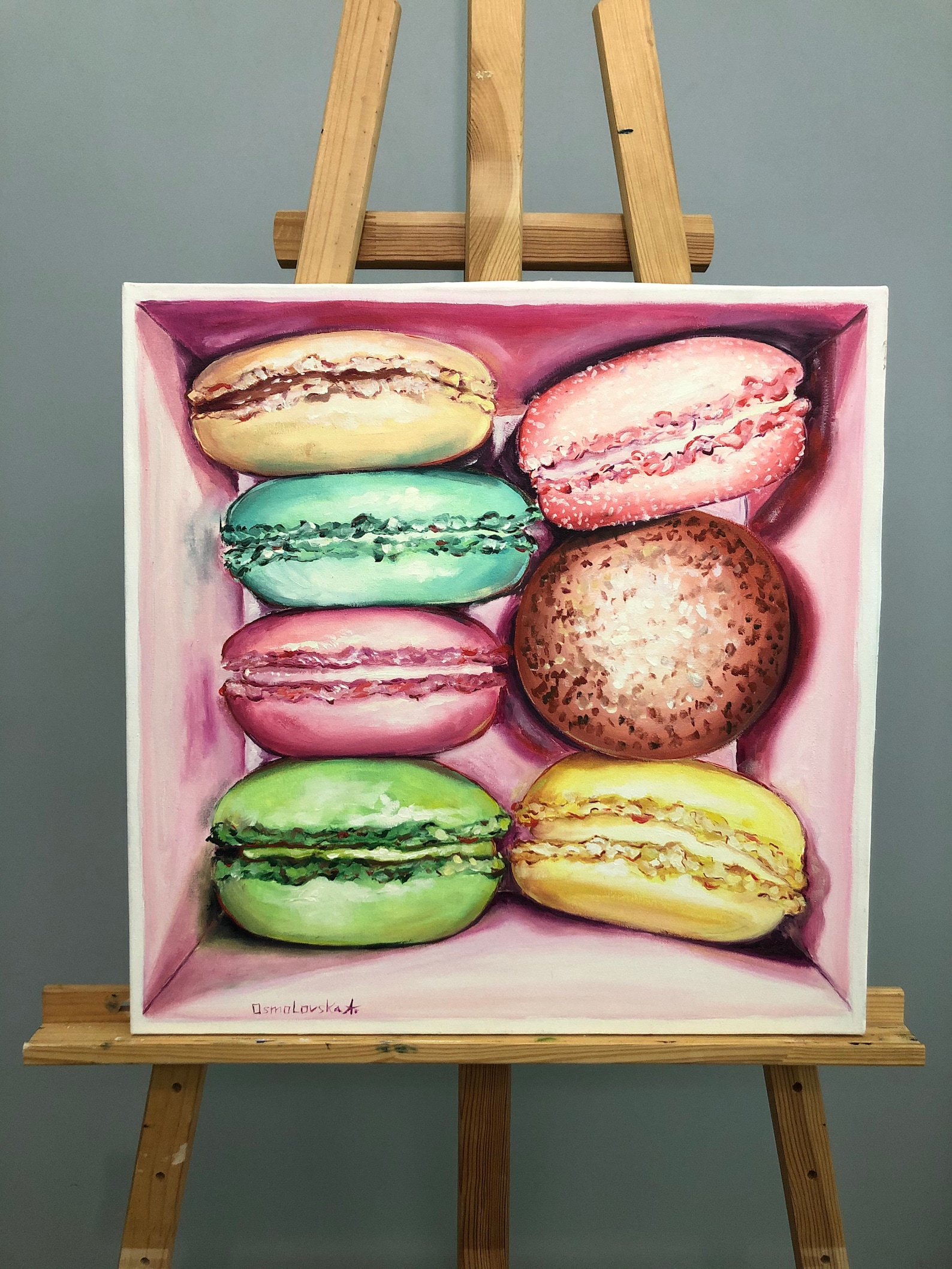 Macaroons Original Oil Painting Food Art Canvas Artwork Etsy