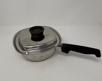 Coperchio per pentola/padella quadrato in acciaio inossidabile Aristo Craft Vintage da 8 pollici, prodotto negli Stati Uniti.