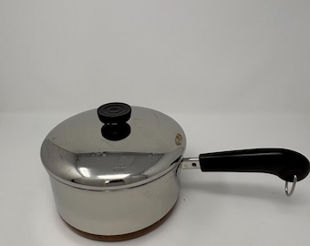 Vintage Revere Ware 1801 2 Qt Kupferboden Topf mit Deckel USA 1998