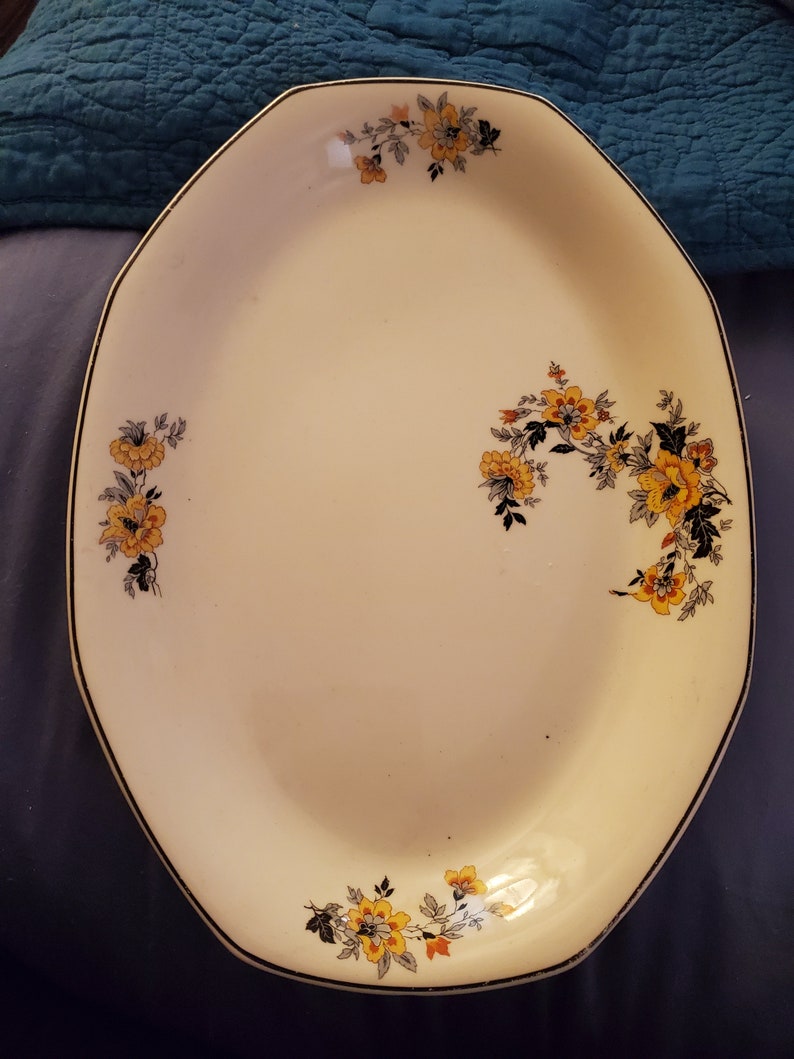 Homer Laughlin Floral Platter Etsy