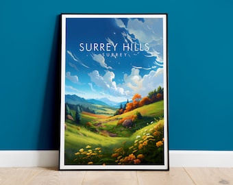 Surrey Hills Print, Travel Print