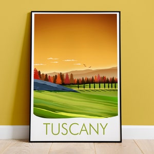 Visit Tuscany Poster Print, Tuscany Italy Poster, Vintage Tuscany Wall Art
