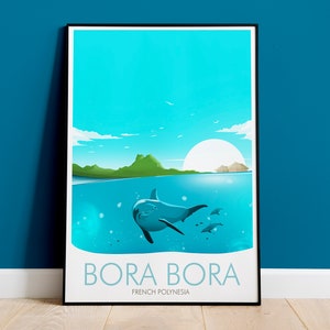 Stampa di viaggio della Polinesia francese, Bora Bora